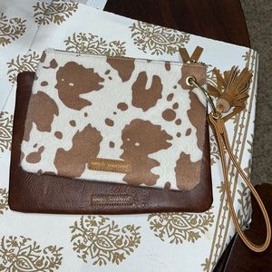 NWOT Simply Southern Leather Clutch Purses Set of 2 - Cow Print